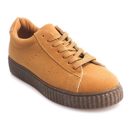 Botki Creepers Na Platformie T5020 Camel brązowe 1