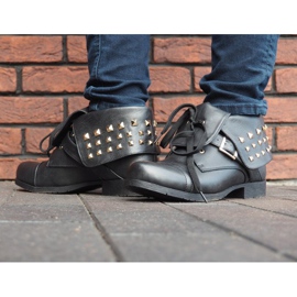 Botki 2W1 Z Ćwiekami 1621 Czarny czarne 1