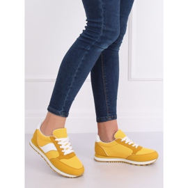 Buty sportowe miodowe BL189P Yellow białe żółte 1