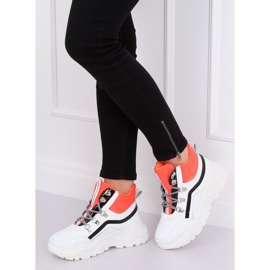 Buty sportowe za kostkę biało-pomarańczowe RB-3348 WHITE/ORANGE białe 1