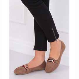 Mokasyny damskie beżowe B2027 Khaki 1