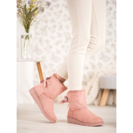 SHELOVET Różowe Mukluki Na Platformie 2