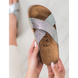 Goodin Wygodne Srebrne Klapki szare 2