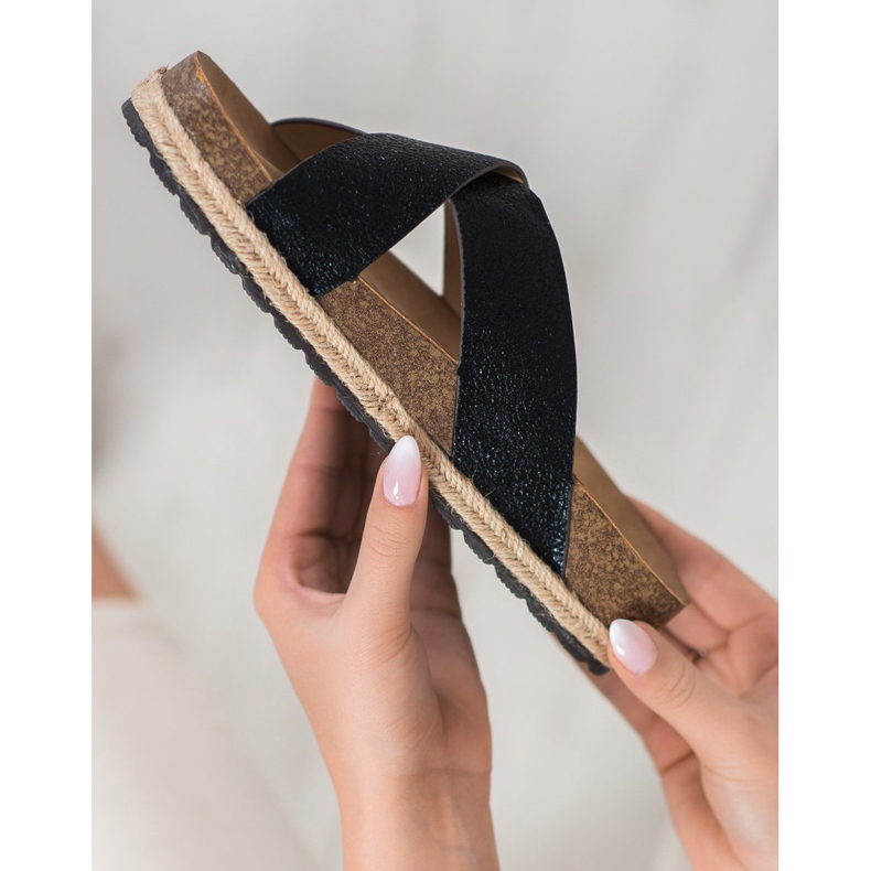 Goodin Wygodne Czarne Klapki 2