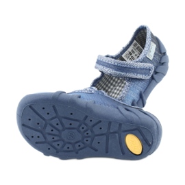 Befado obuwie dziecięce cyrkonie 109P186 niebieskie szare 5