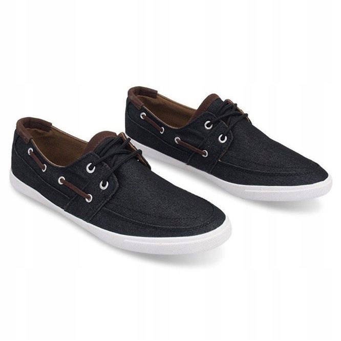 Sznurowane Mokasyny 806 Czarny czarne 1