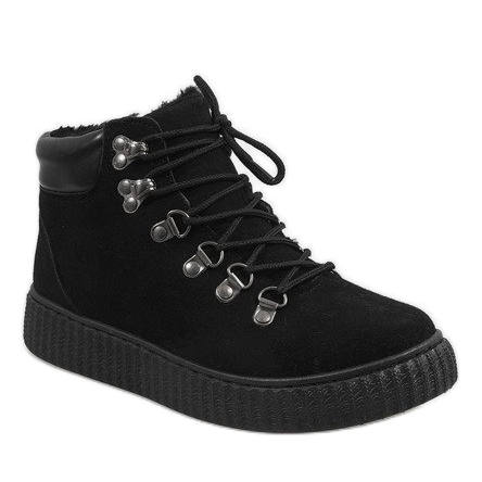 Czarne botki ocieplane B191-1 1