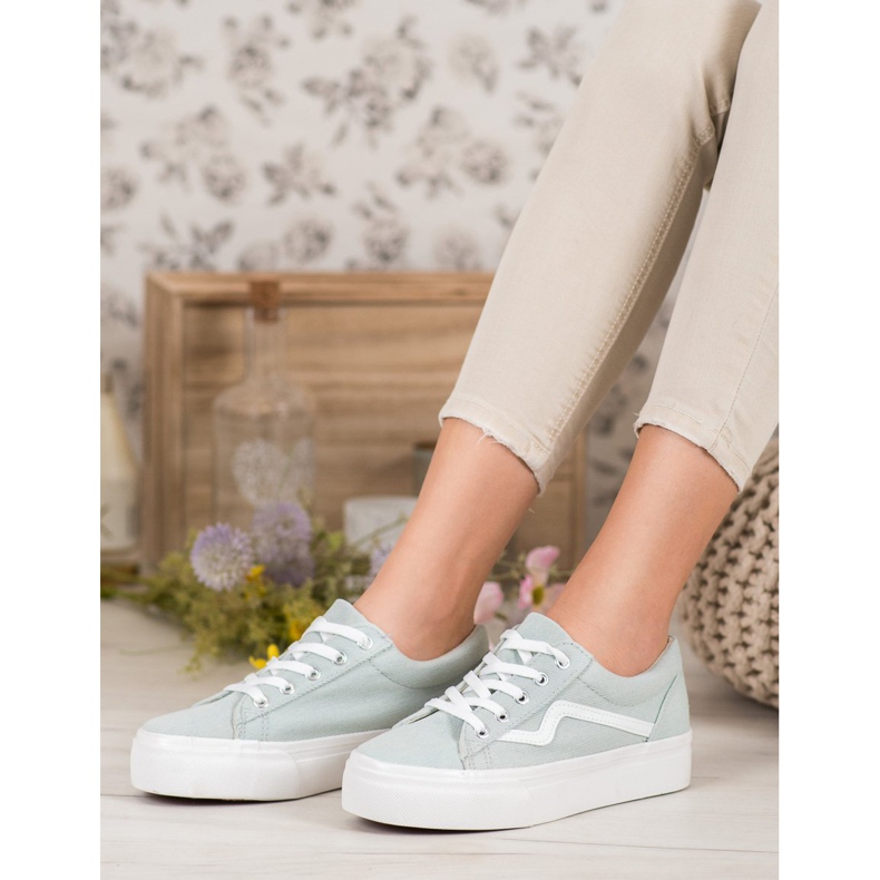 Kylie Modne Zielone Trampki 2