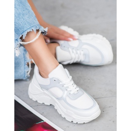 SHELOVET Stylowe Sneakersy białe szare 3