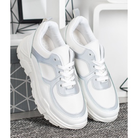 SHELOVET Stylowe Sneakersy białe szare 4