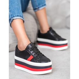 Seastar Buty Na Platformie Fashion czarne wielokolorowe 1