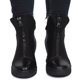 Czarne zamszowe sneakersy Nathalie 1