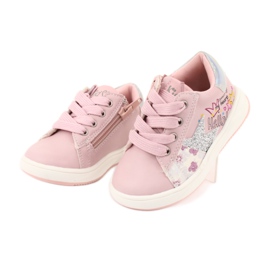 Buty Sportowe dziewczęce gwiazda American Club GC15 różowe szare 3