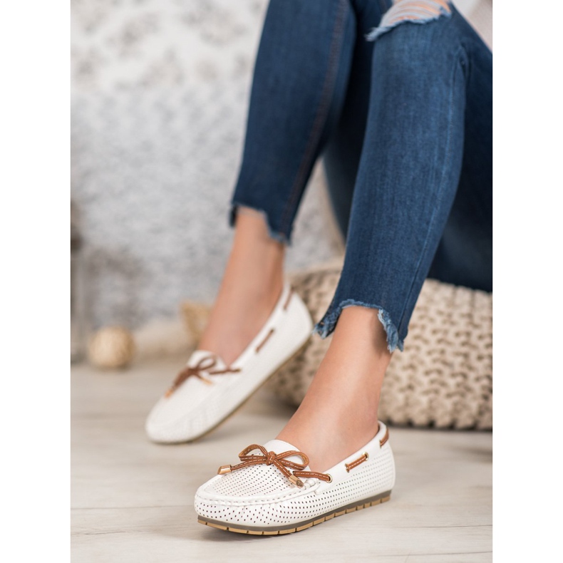 Kylie Wygodne Mokasyny białe 1