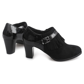 Botki Na Słupku Boho Frędzle 6660 Czarny czarne 1