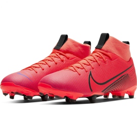 Buty piłkarskie Nike Mercurial Superfly 7 Academy FG/MG Jr AT8120-606 czerwone czerwone 3