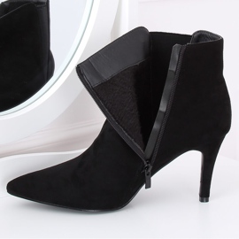 Sztyblety na szpilce zamsz czarne TX-1852 Black 2