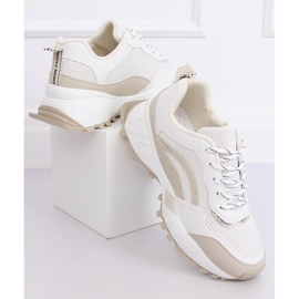 Buty sportowe biało-beżowe LA87P Beige białe brązowe 3