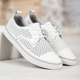 Goodin Białe Trampki Ze Skóry 1