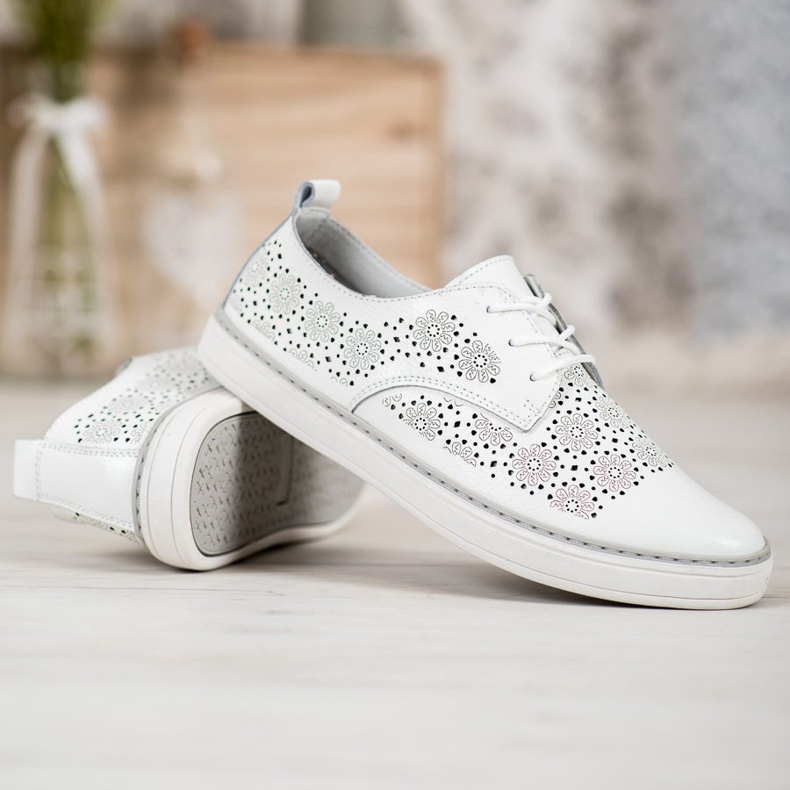 Goodin Białe Trampki Ze Skóry 2