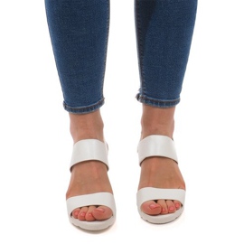 Sandały Na Koturnie EL-18 Biały białe 1