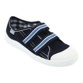Befado obuwie dziecięce  672Y049 białe granatowe niebieskie 1