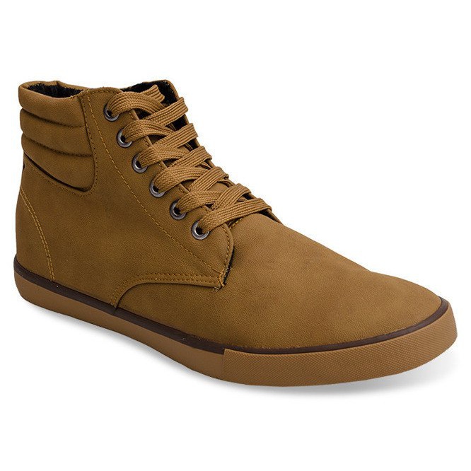 Stylowe Wysokie Trampki Y034 Camel brązowe 1