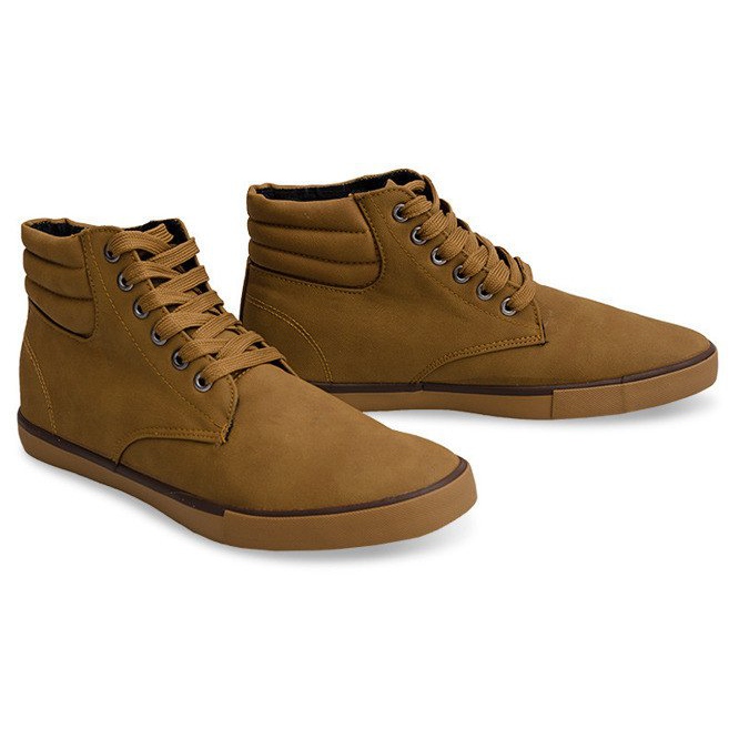 Stylowe Wysokie Trampki Y034 Camel brązowe 2