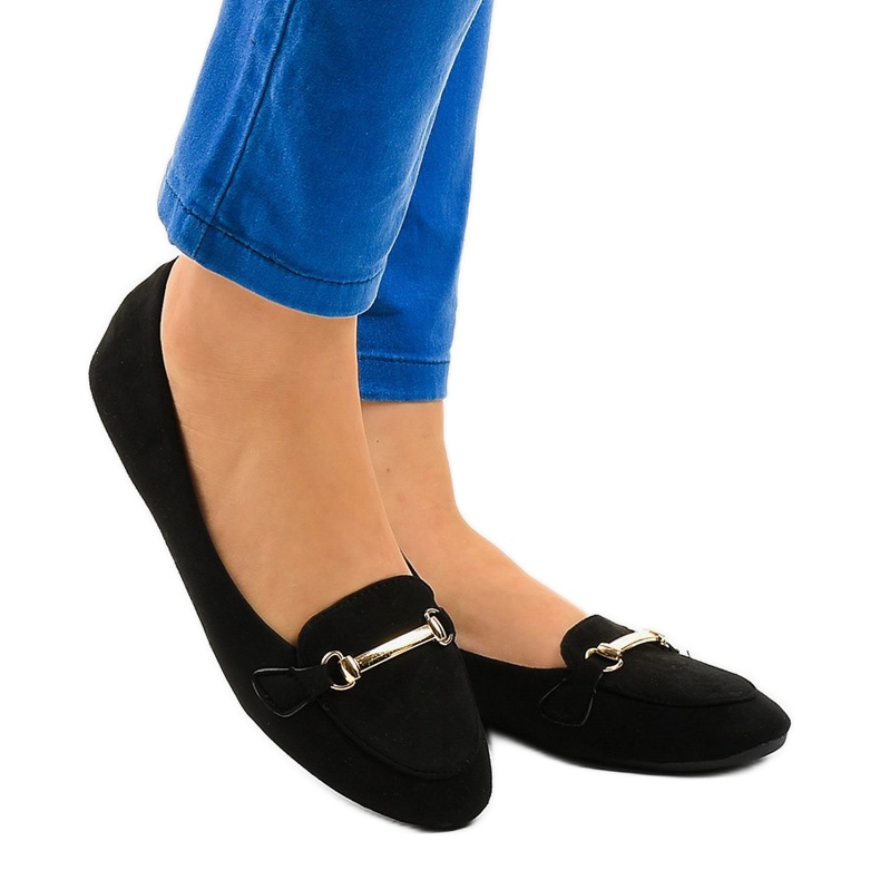 Czarne mokasyny balerinki 2S2018-56 1