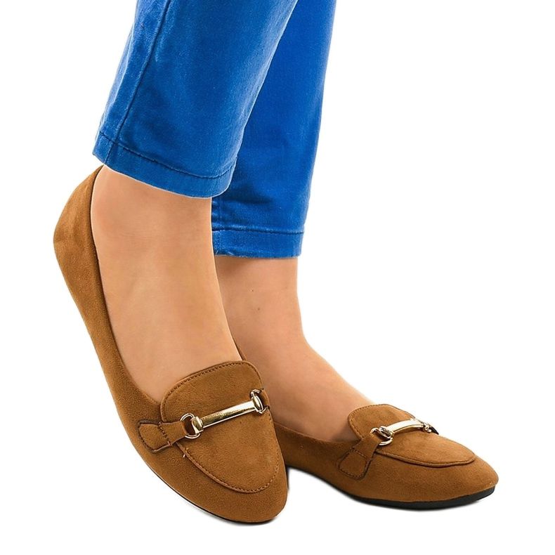 BM Brązowe mokasyny balerinki 2S2018-56 1