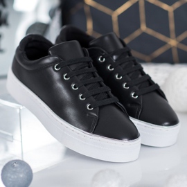 SDS Sportowe Trampki Na Platformie czarne 2