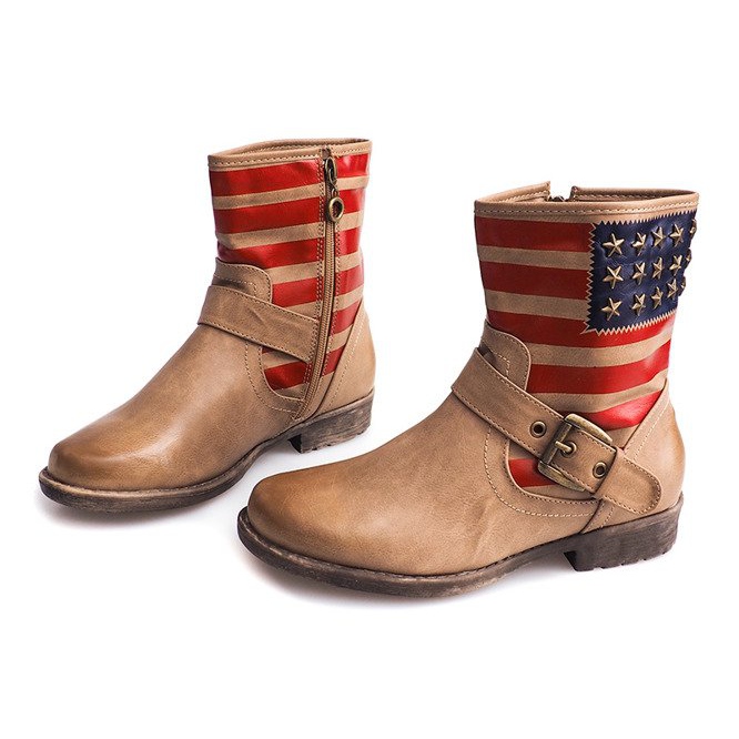 Ocieplane Botki Sztyblety Y350 Beżowy 2