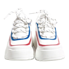 Białe sneakersy sportowe z eko-skóry 7918-Y wielokolorowe 2