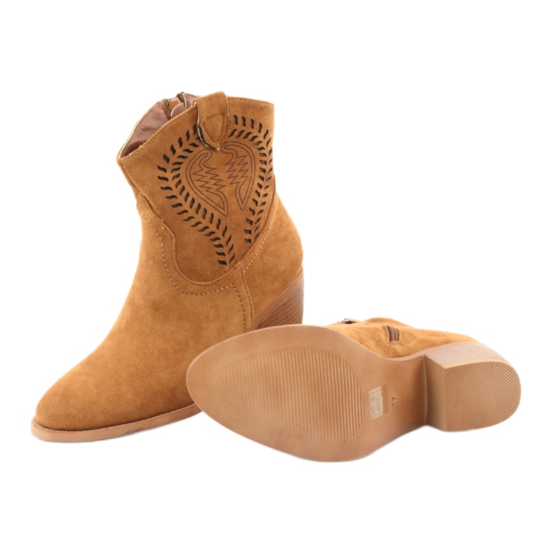 M.Daszyński Casualowe Kowbojki damskie Daszyński 1921 zamszowe brązowe 6