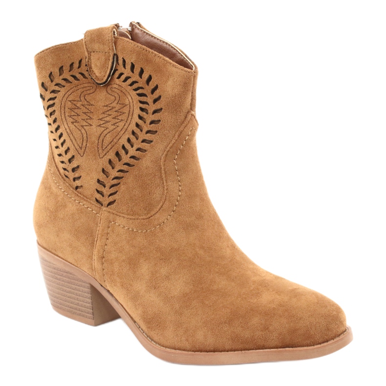 M.Daszyński Casualowe Kowbojki damskie Daszyński 1921 zamszowe brązowe 1