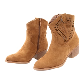 M.Daszyński Casualowe Kowbojki damskie Daszyński 1921 zamszowe brązowe 3