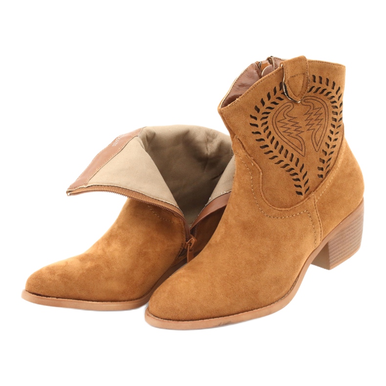 M.Daszyński Casualowe Kowbojki damskie Daszyński 1921 zamszowe brązowe 5