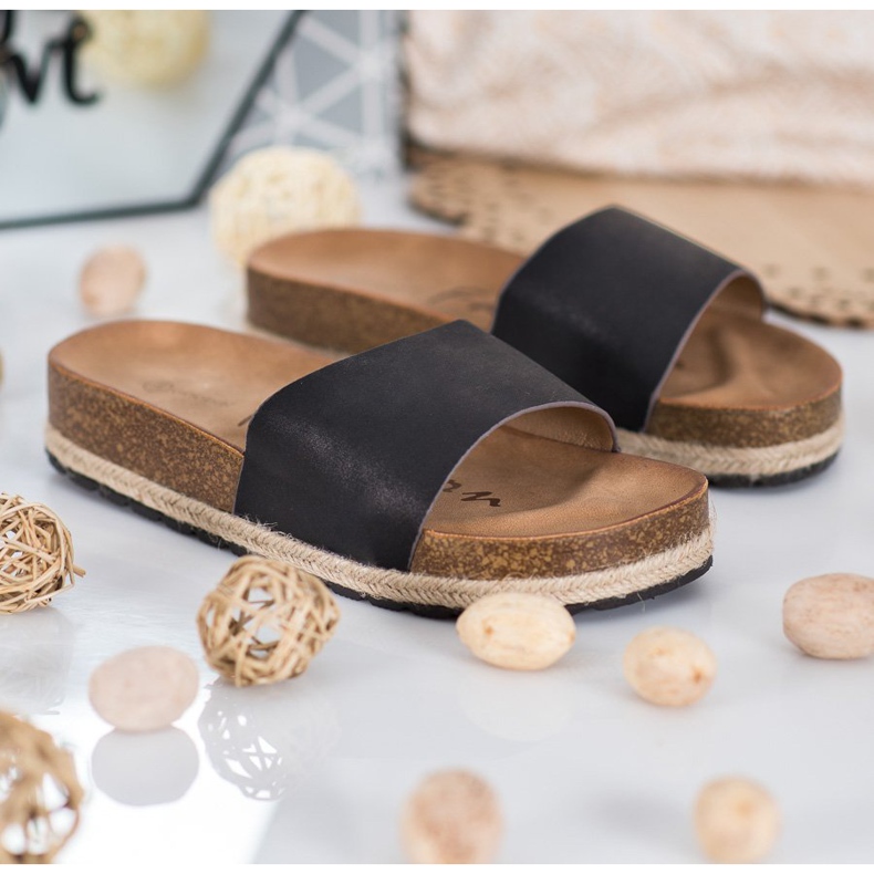 Goodin Modne Czarne Klapki 2