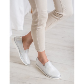 Sergio Leone Srebrne Buty Slip On szare 1