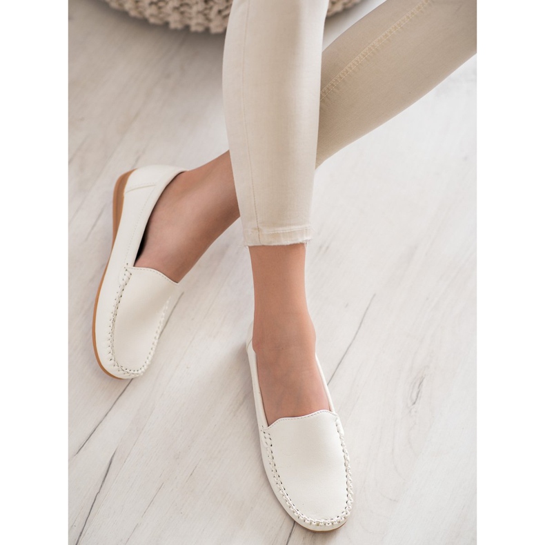 Primavera Mokasyny Z Eko Skóry białe 1