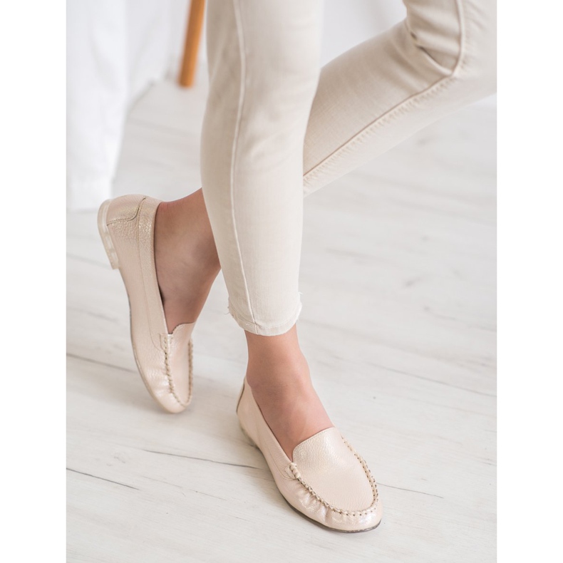 Sergio Leone Mokasyny Z Efektem Holo żółte 2