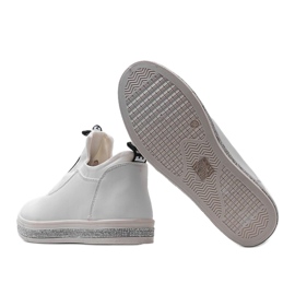 Białe sneakersy z lycra wsuwane 1155-Y 2