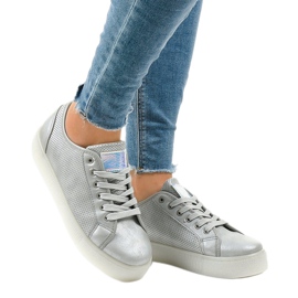 Szare creepersy trampki damskie F-2969 1