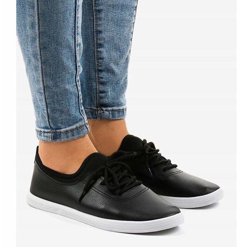 Czarne klasyczne tenisówki W9782-1 1