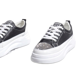 Czarne sneakersy trampki zdobione G140-1 3