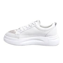 Białe sneakersy trampki zdobione G140-2 2
