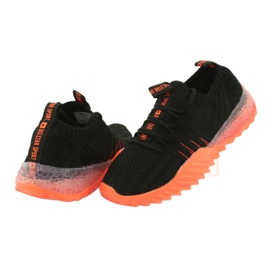 Big Star buty sportowe wsuwane/wiązane FF274342 bezbarwne czarne pomarańczowe 4