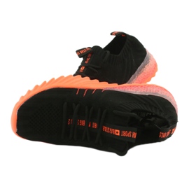 Big Star buty sportowe wsuwane/wiązane FF274342 bezbarwne czarne pomarańczowe 6