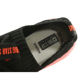 Big Star buty sportowe wsuwane/wiązane FF274342 bezbarwne czarne pomarańczowe 8