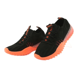 Big Star buty sportowe wsuwane/wiązane FF274342 bezbarwne czarne pomarańczowe 3